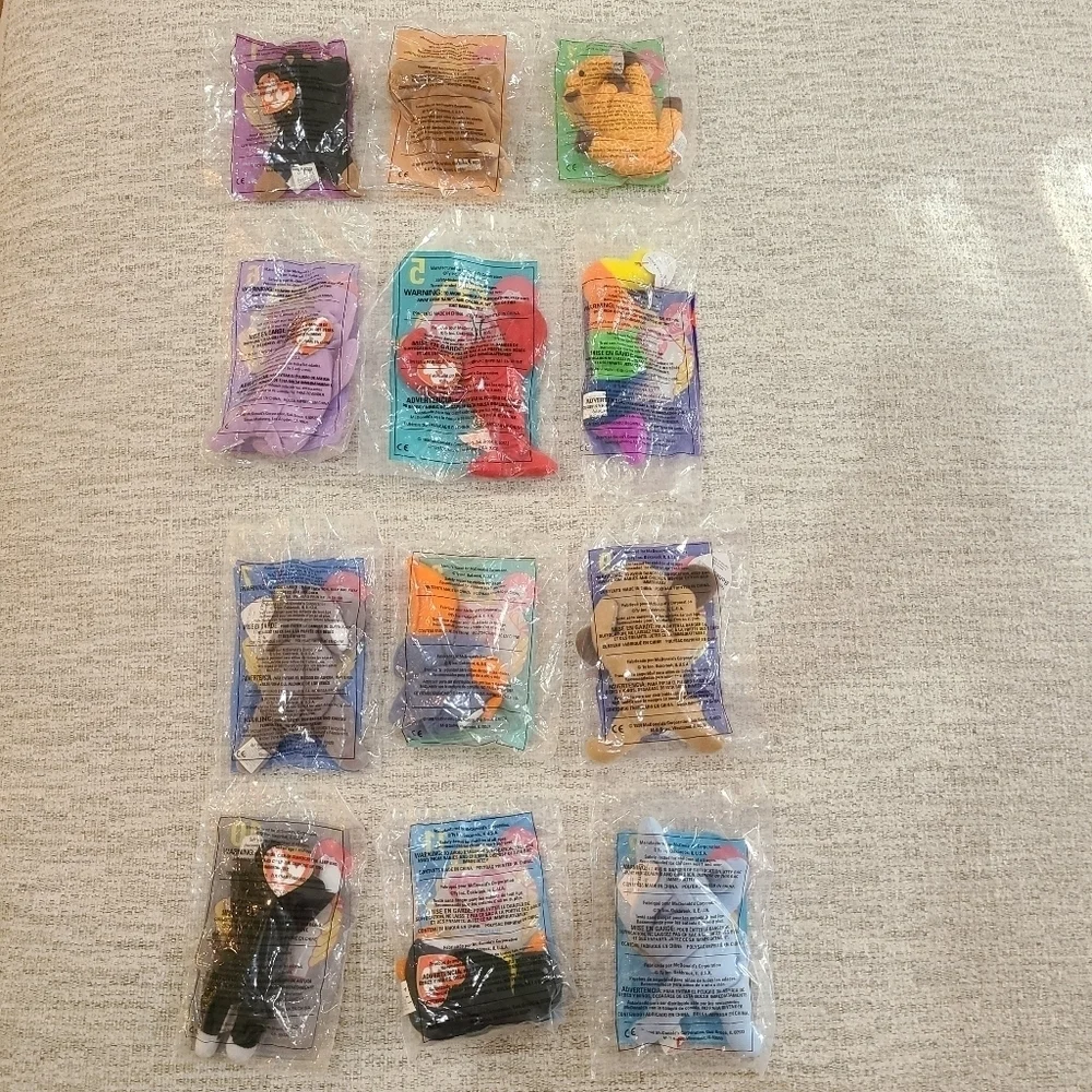 McDonald's TY Beanie Babies Complete Set of 12 In Original Bags 1998 series
